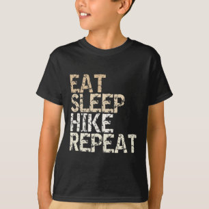 Camiseta Coma Dormir Caminhar Repetir Design de Citação Vin