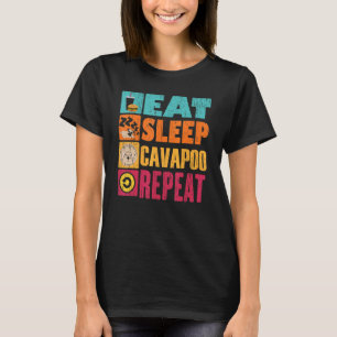 Camiseta Coma Dormir Cavapoo Repita Cachorro Dono de Cach