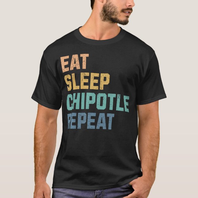 Camiseta Coma Dormir Chipotle Repita Fã Jogador (Frente)