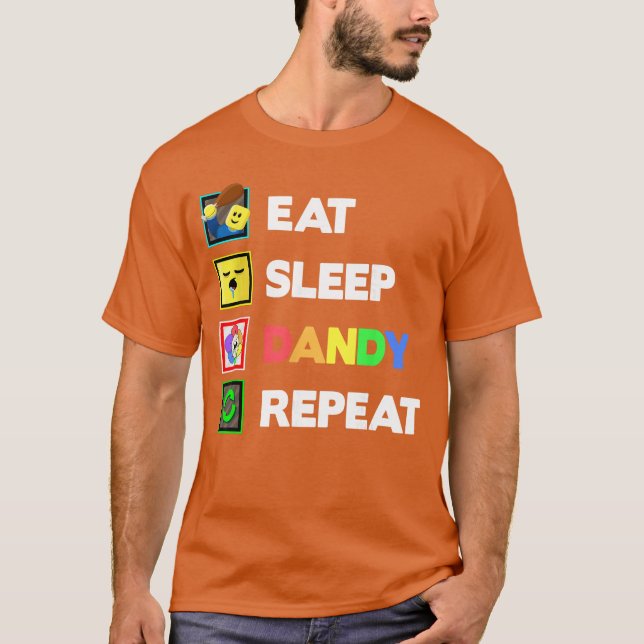 Camiseta Coma Dormir Dandy Repetir Decoração de Aniversário (Frente)