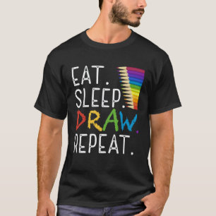 Camiseta Coma Dormir Desenhar Repita Pintar Professor Pint