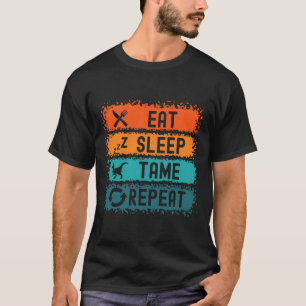 Camiseta Coma Dormir Domar Repetir Gamer Dinossauro Amante