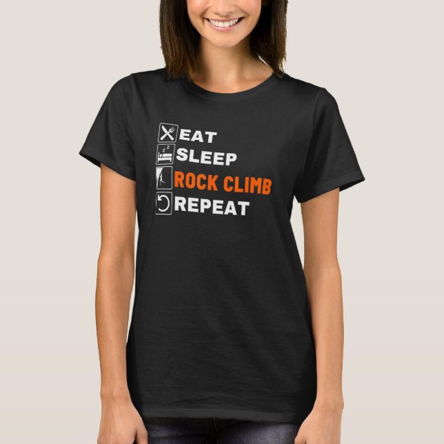 Camiseta Coma Dormir Escalada Repetir Escalar  Escalada de  (Frente)