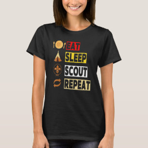 Camiseta Coma Dormir Escute Repita Escotismo Único Para H