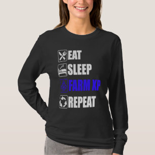 Camiseta Coma Dormir Fazenda XP Repetir meme engraçado de j