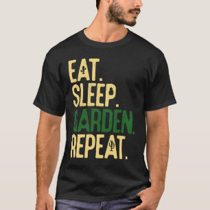 Camiseta Coma Dormir Jardim Repita Piada de Jardineiro de C