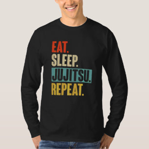 Camiseta Coma Dormir Jujitsu Repetir Retro Antigo Jujitsu