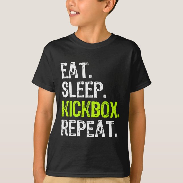 Camiseta Coma Dormir Kickbox Repetir Kickboxing Kick Boxing (Frente)