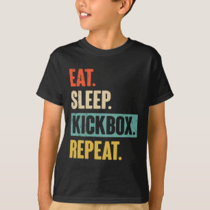 Camiseta Coma Dormir Kickbox Repetir Retro Kickboxing Boxe