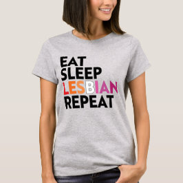 CAMISETA COMA DORMIR LÉSBICA REPITA