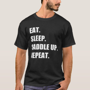 Camiseta Coma Dormir Montar e Repetir Cavalgar Equestria