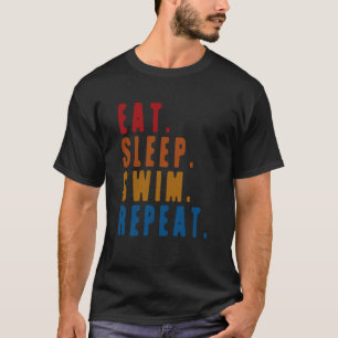 Camiseta Coma Dormir Nadar Repetir Natação Impressão Sarcás