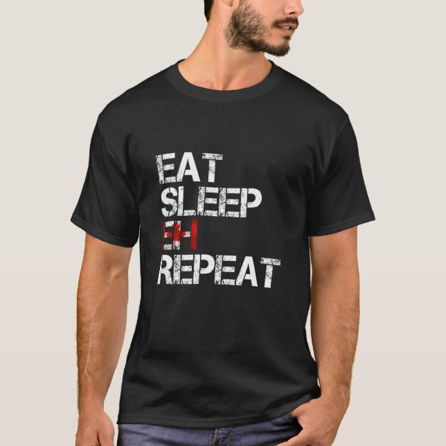 Camiseta Coma Dormir No Canadá Folha de Mapeamentos do Dia (Frente)