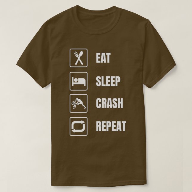 CAMISETA COMA DORMIR O CRASH REPETIR A VIDA DO BICICLO (Frente do Design)