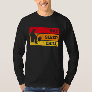 Camiseta Coma Dormir Repetição Da Pesca Do Pescador De Gelo