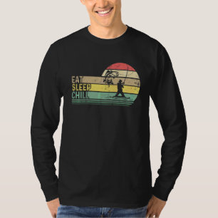 Camiseta Coma Dormir Repetição Da Pesca Do Pescador De Gelo
