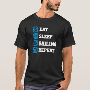 Camiseta Coma Dormir Repetir Velejando Capitão Velejando Ân