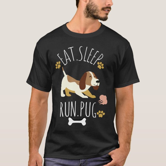 Camiseta COMA. DORMIR. RUN PUG Classic T-Shirt 724 (Frente)