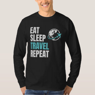 Camiseta Coma Dormir Viagem Repita Avião Viagens Viagem Pla