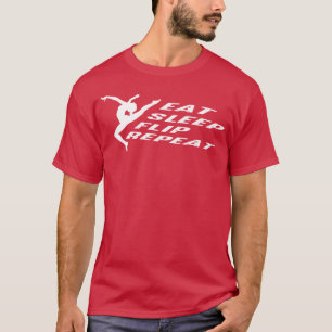 Camiseta Coma Dormir Virar Presente de Treinador de Ginásti