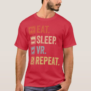 Camiseta Coma Dormir VR Repetir Gamer Antigo Jogos Virtual 