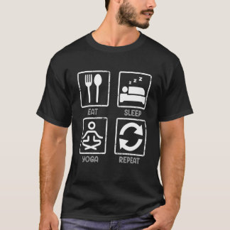 Camiseta Coma Dormir Yoga Repita Yoga Meditação
