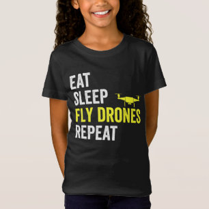 Camiseta Coma Drones com mosca do sono Repetir Piloto do Dr
