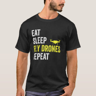Camiseta Coma Drones com mosca do sono Repetir Piloto do Dr