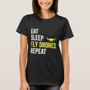 Camiseta Coma Drones com mosca do sono Repetir Piloto do Dr