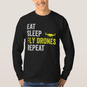 Camiseta Coma Drones com mosca do sono Repetir Piloto do Dr