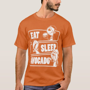 Camiseta Coma Durma Abacate Repita Vegano Amante da Comida