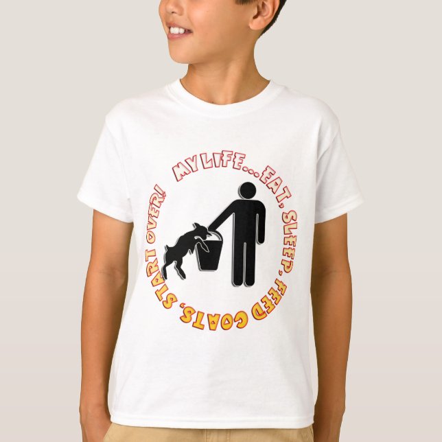 CAMISETA COMA, DURMA, ALIMENTE CABRAS, COMECE-AS SOBRE - (Frente)