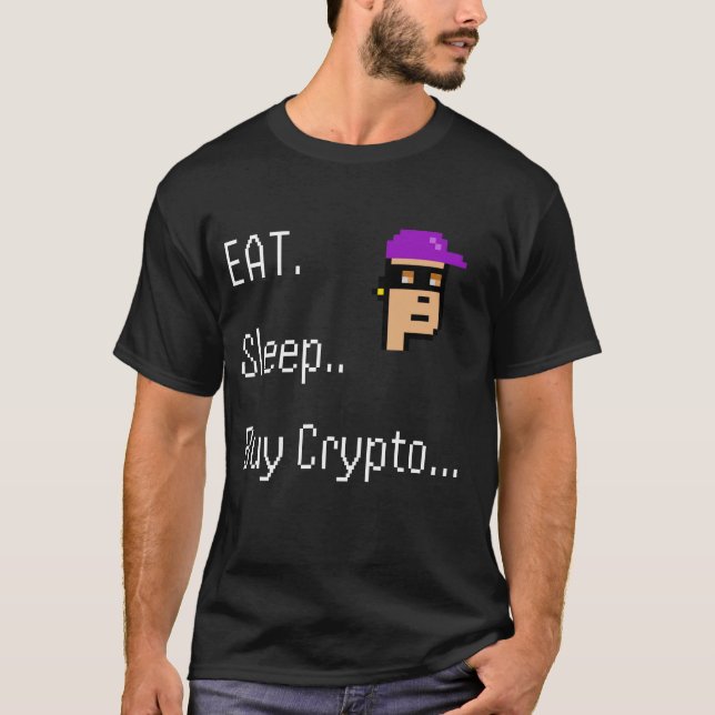 Camiseta Coma. Durma. Criptografia de comprar - Arte de pix (Frente)