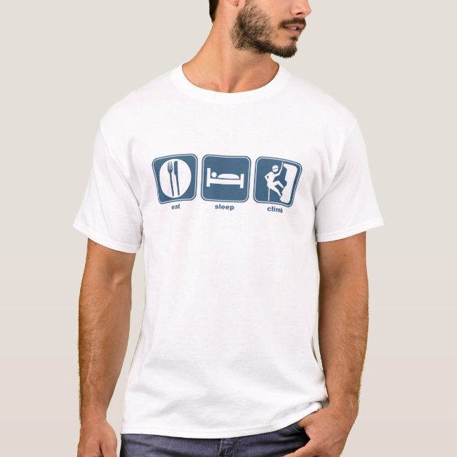 Camiseta coma, durma, escale (Frente)