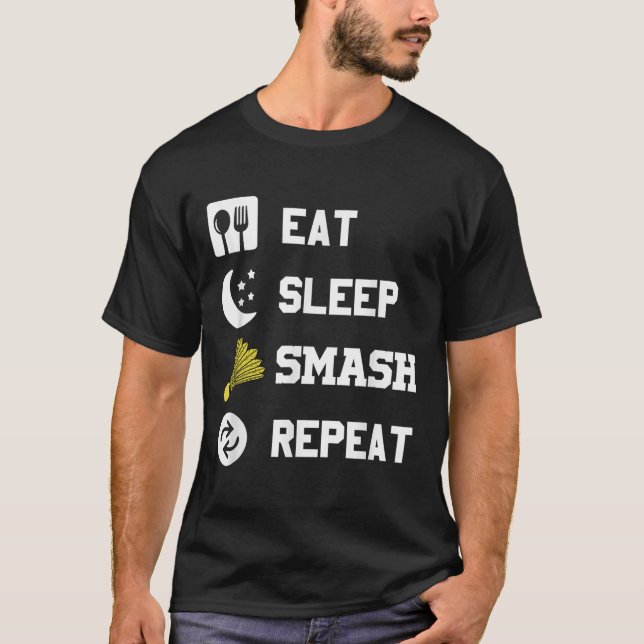 Camiseta Coma, Durma, Esmaga, Repita! Caminhão Engraçado  (Frente)