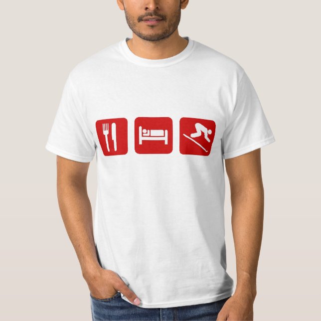 Camiseta Coma, durma esqui (Frente)