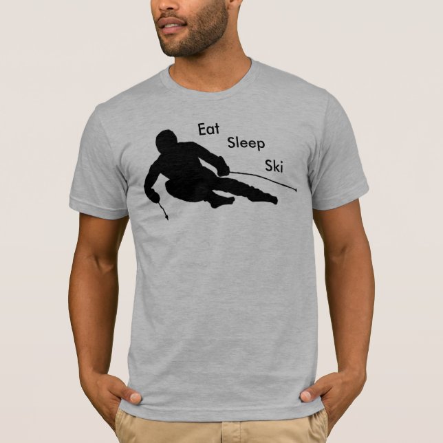 Camiseta Coma, durma, esquie (Frente)