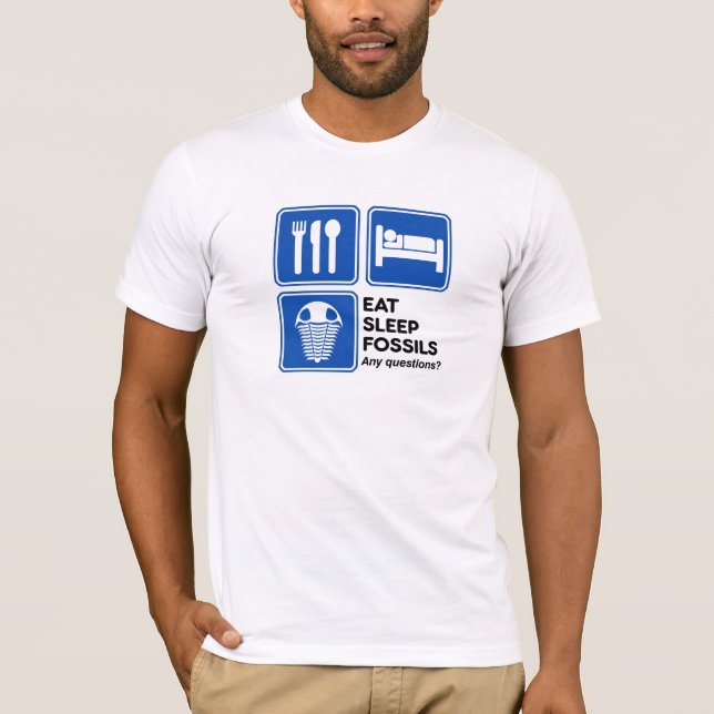 CAMISETA COMA, DURMA, FÓSSEIS (Frente)
