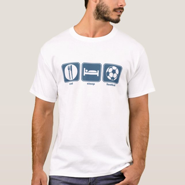 Camiseta coma, durma, futebol (Frente)