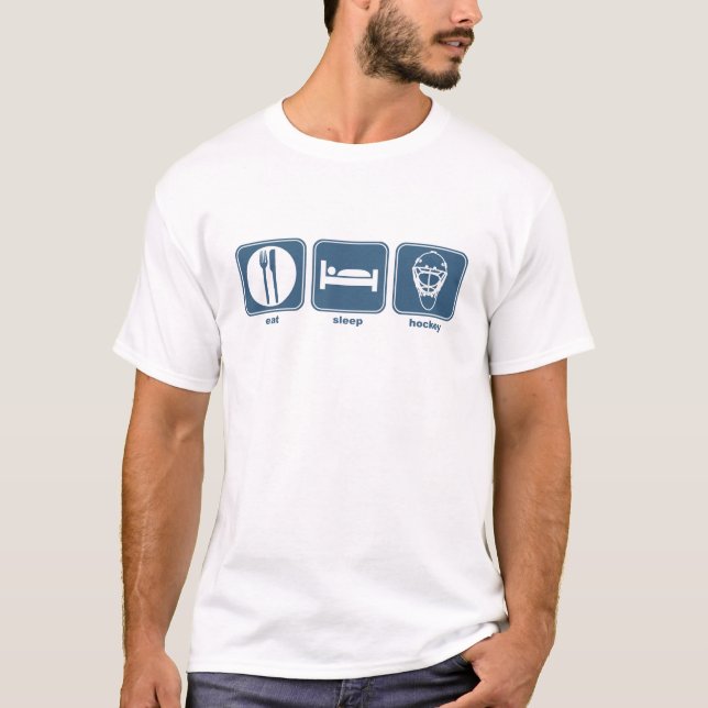 Camiseta coma, durma, hóquei (Frente)