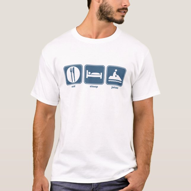 Camiseta coma, durma, jetski (Frente)