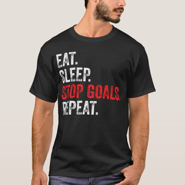 Camiseta Coma Durma Pare Objetivos Repita - Goleiro (Frente)