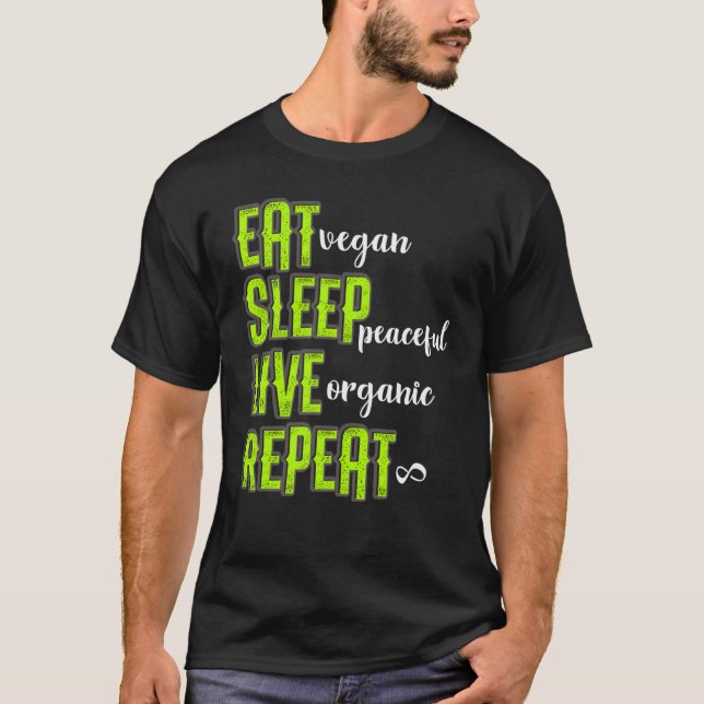 Camiseta Coma Durma Viva Vegano Vegetariano (Frente)