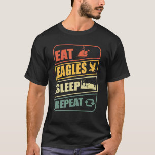 Camiseta Coma Eagles Dormindo Repetir Falconry Com Falcão O