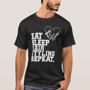 Camiseta Coma Estilos no Cabelo do Sono Repetindo Estilos n