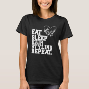 Camiseta Coma Estilos no Cabelo do Sono Repetindo Estilos n