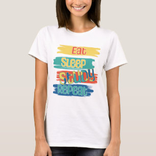 Camiseta Coma Estudar Dormir Repetir
