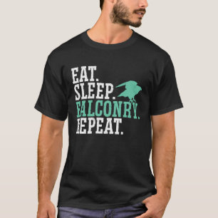 Camiseta Coma Falconry Repetir Falcão de Ornitologia de Ave