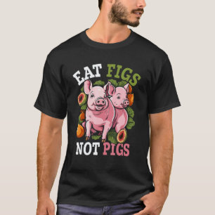 Camiseta Coma Figos Não Porcos Vegan Vegetariano Amante de