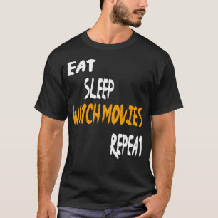 Camiseta Coma filmes de observação em repouso Repetir